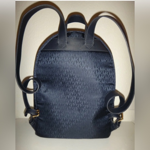 MICHAEL KORS Morgan MK Signature MD Backpack Admiral Blue Canvas & Saffiano - Picture 2 of 8